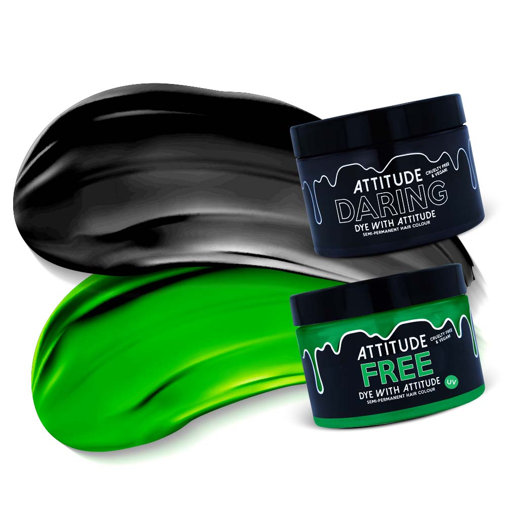 Attitude Hair Dye - NU METAL Duo Semi permanent hair dye combi - Black/Green